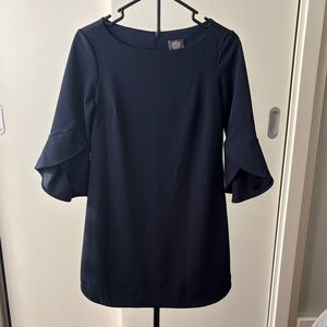 Vince Camuto Navy Blouse with Ruffled Sleeves